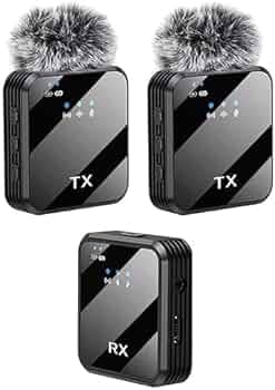 K205 Dual Wireless Microphone | Noise Reduction Mic for YouTube, Vlogs, Video Recording | Compatible with Mobile, Laptop, Desktop, DSLR, GoPro, Action Camera & Speakers