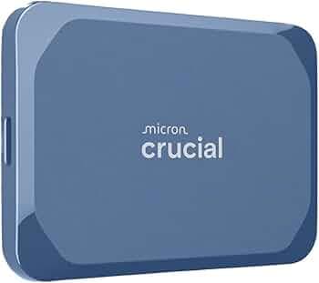 Crucial X10 6TB Portable SSD, Up to 2,100MB/s, USB 3.2 USB-C, External Solid State Drive, Compatible with Windows, Mac & Android, Durable Storage for Games, Photos & Files, Blue - CT6000X10SSD9-02