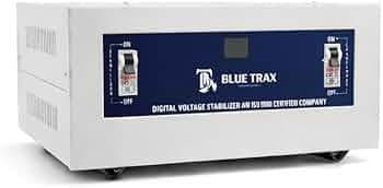 BLUETRAX 3 KVA 2400W Automatic Digital Voltage Stabilizer for Main Line | 130V?300V Wide Input Range | Copper Winding | Heavy Duty Multipurpose Stabilizer | 10 Years Warranty
