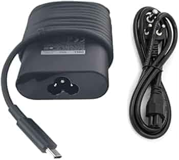 45W USB Type C Dell Laptop Charger for Dell Xps 13 9365 9370 9380, Latitude 7275 7370 5175 5285 5290-2In1 7390 2In1, La45Nm150, 0Hdcy5 (Include Power Cord), Black