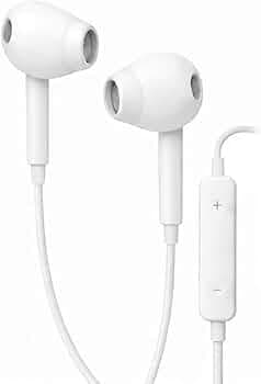Wired Earbuds with Microphone - Stereo in-Ear in Ear Headphones Compatible with iPhone 7/8/X/XS/XR/11/12/13/14 Pro, iPad - Noise-Isolating, Stereo Sound, White