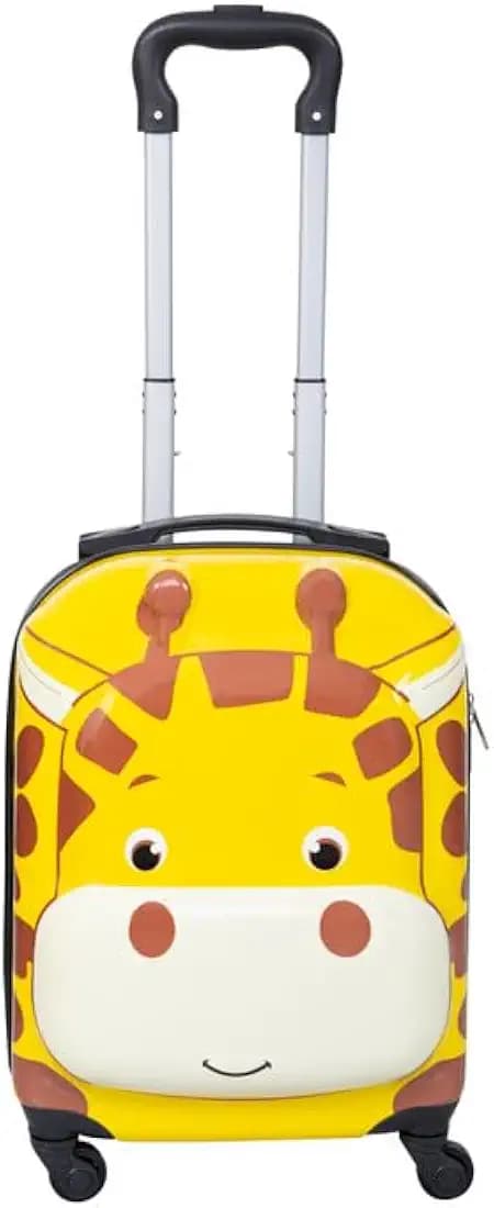 Polo Class Polycarbonate 4 Wheels 360 Degree Zoo Giraffe Hard-Sided Kids Trolley Bag -18 Inches, 29 cm, Blue, 18"