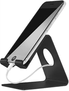 Universal Mobile Holder Stand with Metal Body, Anti Skid Design, Light Weight for All Smartphones, Tablets, Kindle, iPad(Black)