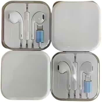 Wired in-Ear Earphones with Lightning Connector – High Bass Stereo Sound Headphones with Mic & Volume Control Noise Isolation Handsfree for Smartphones & Digital Devices