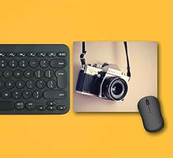 woopme ® Mousepad Photography Camera Hanging Theme Design Printed Rectangular Rubber Base Programming Mouse Pad for Laptops and Computers Office Gaming Boys Girls Kids Multicolored L X H 24 X 20 CMS