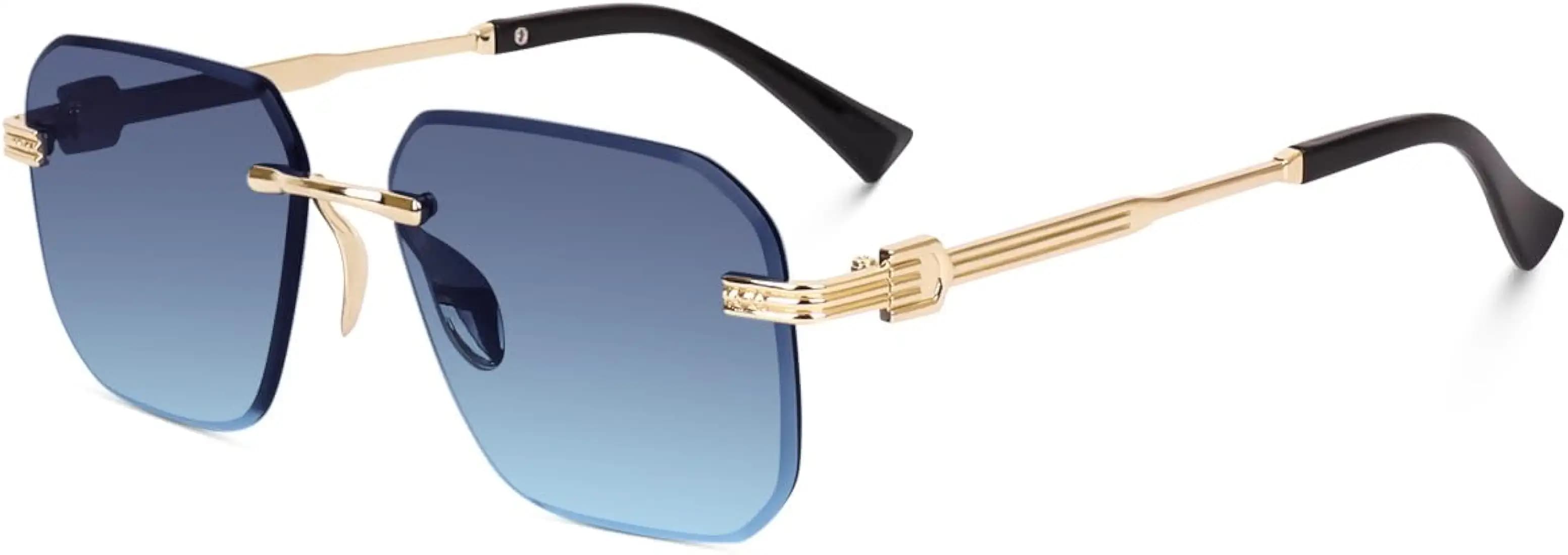 Dervin UV Protected Square Rimless Sunglasses for Men and Women