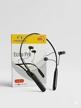 Candy Echo Pro Bluetooth Neckband Earphones, 450h Standby Time, 24 Hours Playback, Black