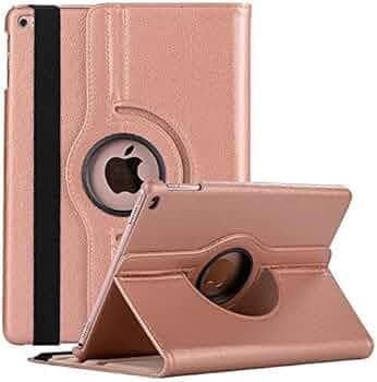 MOCA 360 Rotating Case for 10.2 inch iPad 9th 8th 7th Generation 10.2" iPads 2021 2020 2019 Launch A2603 A2604 A2605 A2270 A2428 A2429 A2430 A2197 A2198 A2200 Flip Cover (Rose Gold)