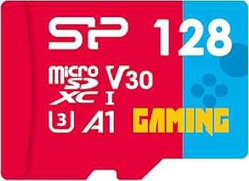Silicon Power 128GB Gaming microSDXC UHS-I Micro SD Card with Adapter, Optimized for Mobile Games Apps Nintendo-Switch, Class 10 U3 V30 A1 MicroSD Memory Card, Superior Gaming Series
