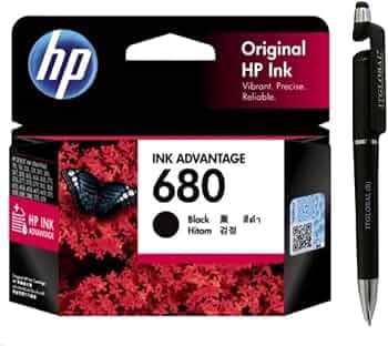 HP 680 Ink Cartridge (Black) with 3in1 Multi-Function Mobile Phone Stand, Stylus Pen, Anti-Metal Texture Rotating Ballpoint Pen (Very Colors)