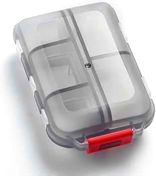 Pill Organizer Box with 10 Compartments | Compact Travel Pill Box for Daily Medicine, Vitamins & Tablets | Small Portable Medicine Box for Purse, Pocket & Bag