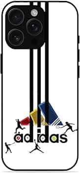 Leeon Printed Case for iPhone 16 pro max | HD Print of Adidas Vertical Sports Vibe | Metal Back + Soft TPU Edges | 360° Full Protection Case