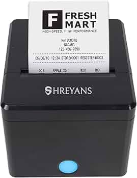 SHREYANS KP307 80mm Thermal Billing Printer with Auto Cutter (USB,Blutooth,WiFi & Eithernet)