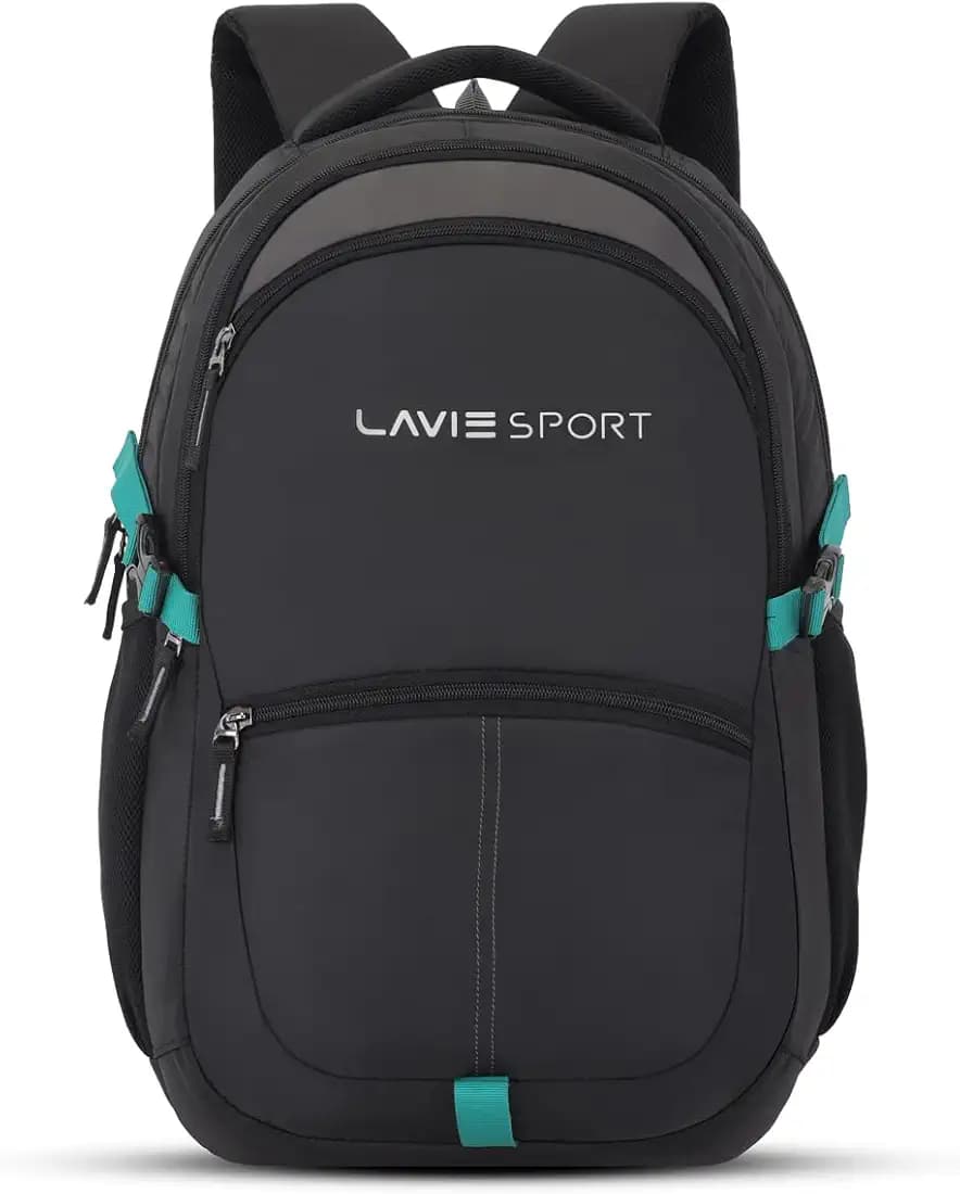 Lavie Sport Laptop backpack 29 litres Casual Bag with Padded Laptop Sleeve for Men & Women | Rain Cover Backpack for Boys & Girls