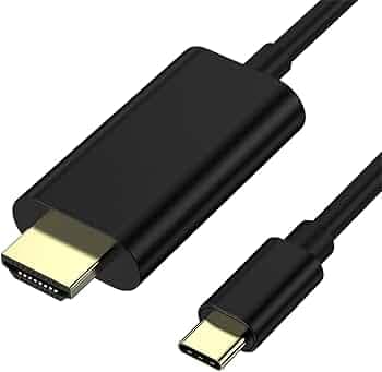 USB Type-C to HDMI Cable, 6ft High-Speed 4K Video Adapter for MacBook Pro/Air, iPad Pro, iMac, Chromebook, XPS 17, S23, Thunderbolt 3/4 Compatible