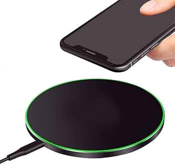 Wireless Charger with iOS Charging Receiver 15W Qi-Certified Wireless for iPhone 14/13/12/11/X/8 Series/Galaxy S22/S21/S20(Wireless Charger) 01 (Wireless Charger with iOS Receiver),Black