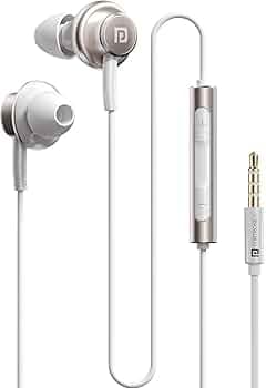 Portronics Conch Sigma A in Ear 3.5mm Aux Wired Earphones with in Line HD Mic & Magnetic Earbuds, Powerful Audio, 14.2mm Driver, Anti Tangle Wire, in line Controls, Wide Compatibility(White)