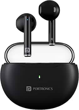 Portronics Twins S20 in Ear TWS Earbuds with 35 Hour Playtime, Touch Control, Low Latency, Game & Music Mode, 13mm Bass Dynamic Driver, IPX5 Water & Sweat Resistance, Type C Fast Charging(Black)