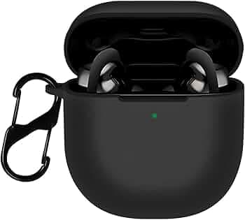 LIRAMARK Silicone Cover Case with Carbiner Compatible with Bose QuietComfort Earbuds 2 / QuietComfort Ultra (Black)