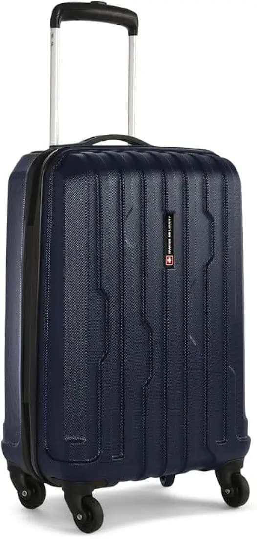 SWISS MILITARY Crystal Luggage Bag, Trolley Bag, Suitcase for Travel| 3 Dial Lock, Durable ABS Body, Ergonomic 360° Rotatable Wheels, 50 cms, 20 inches, Red, 1 Year Warranty, 1