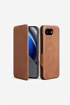 Premium Vegan Leather Wallet Case for Google Pixel 10A, Premium PU Flip Cover with Card Slot, Magnetic Closure, Kickstand, Slim Durable Design, Privacy Protection – Brown