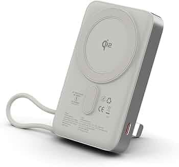 Stuffcool Odin 10000mAh Qi2 MagSafe Powerbank with 15W Wireless Charging, 35W PD Wired Output, Built-in Type-C Cable, Stand, Digital Display, for iPhone, Pixel, Samsung, AirPods