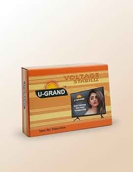 U-Grand Voltage Stabilizer, Black, Compact Design, Input Output Ports