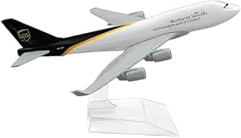 Western Era UPS Aircraft B747 1:300 Scale Model | 16cm Metal Die-Cast Airplane with Acrylic Stand | Collectible Jet Plane for Display, Gifts, Office Décor | Collectors, Pilots, Travel Enthusiasts