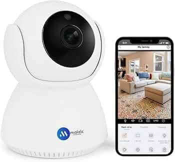 Maizic Smarthome Black Mini Fox 360° 3MP Full HD Smart Wi-Fi Security Camera, Wireless Indoor CCTV | AI Person Detection | 2-Way Audio | Motion Detection | Color Night Vision CCTV (Tycoon Pro 5 MP)