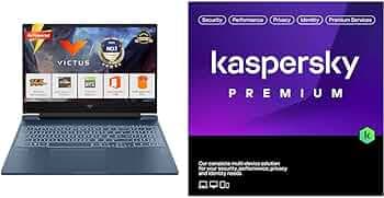 HP Smartchoice Victus, AMD Ryzen 7 7445HS, 6GB RTX 3050, 16GB DDR5(Upgradeable) 512GB SSD, FHD, 144Hz, 300 nits, 15 + Kaspersky Premium 1 Device 1 Year (Physical Pack)