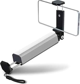 Aluminum Alloy Mobile Phone Stand | Adjustable & Foldable 360° Rotation Phone Holder for Desk, Car, Train & Airplane | Portable Travel Stand for i.Phone & Android (Silver)