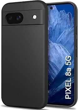 TheGiftKart Sleek Back Cover Case for Google Pixel 8A | Slim Fit Protective Design | Ultra Matte Finish | Camera Protection Bump | Soft Silicon Case Cover for Pixel 8A (Silicone, Black)