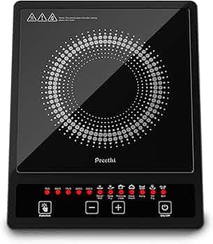 Preethi Indicook IC123 | 1600-Watt Induction Cooktop | Fast Gas-Free Cooking | No LPG Required | Preset Indian Menus | Black