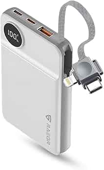 RAEGR 10000mAh MagFix M10x Wireless Power Bank, Fast Wired 20W PD Charging Upto 15W Magnetic Qi-Enabled Wireless Charging with Watch Charger, Type-C Input/Output, Universal Compatible - RG10586