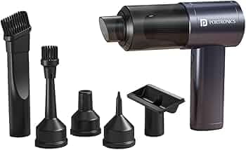 Portronics Mopcop Pro 2-in-1 Vacuum Cleaner & Air Blower, 10000Pa Powerful Suction, Handheld Cordless Design, Rechargeable Battery, Brushless DC Motor, Low Noise, for Car, Home, Appliances Cleaning