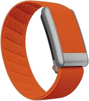 Nylon Strap Suitable for Whoop 5.0 | Knit Bands Slim Lightweight Design, Scratch Resistant, Easy Fit | Orange-Silver Frame/5.0