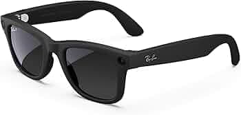 Ray-Ban Meta (Gen 1), Wayfarer, Large Matte Black | Smart AI Glasses for Men, Women. 12MP Ultra-Wide Camera, Open-Ear Speakers for Audio, Video Recording, Bluetooth. Polarized Gradient Graphite Lenses