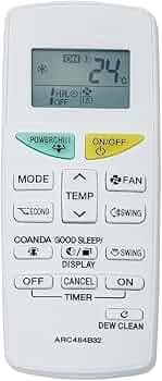 Replacement Compatible Remote Control for DAIKIN AC ARC484B32 (No Backlight)