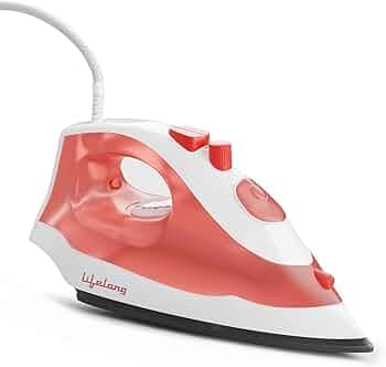 Lifelong Steam Iron for Clothes | 1300W Iron Press with Vertical Steaming & Non-Stick Soleplate | Adjustable Temperature & Steam Control | Lightweight Design for Crisp & Wrinkle-Free Results