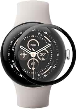 Casodon Screen Protector for Google Pixel Watch 3 45mm - Flexible Full Screen Coverage with Easy Installation Kit - Black