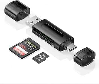 Chsoeal 4 in 1 SD & TF Card Reader with Type-C & USB Ports, Portable Memory Card Reader Compatible with TF, SD, SDHC, SDXC, MMC, RS-MMC, Micro SDXC for Computer & Android Phone