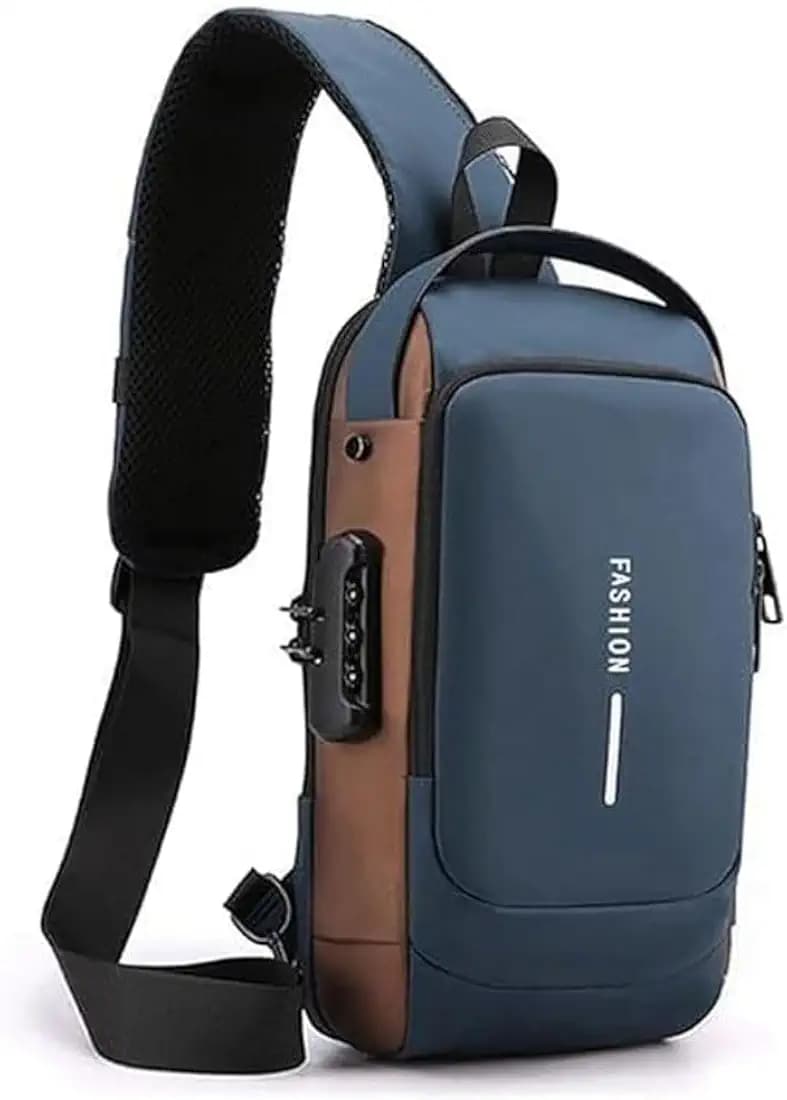 CAVALO - Be Unique Waterproof Polyester Slim Unisex Crossbody Sling Bag Chest Backpack Men's Shoulder Bag, Leisure Travel Handbag, Hard Shell Anti-Theft Chest Bag (21 x 9 x 32 Cm)