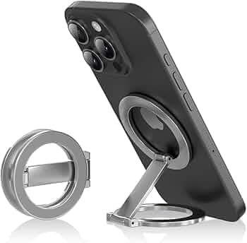 Magnetic Phone Ring Holder - Double Adjustable Gym Grip & Stand for iPhone, iPad &Samsung Galaxy, Google | Removable Phone Grip for Ultimate Flexibility | Strong Hold for Cell Phone Ring Holder