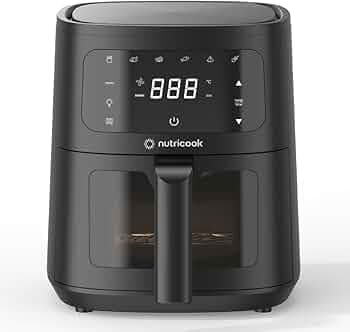 Nutricook 4.5L Air Fryer Essential, 2026 New Launch, 100% Toxin-Free Ceramic Coating - No PTFE, PFAS, PFOA or Microplastics, Clear Window, 1300W, 6 Cooking Programs, 2-Year Warranty