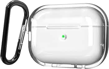 Sounce Earphone Case Cover Compatible for Airpods Pro 2 Case 2022, Soft Silicone Skin Case Cover Shock-Absorbing Protective Case with Keychain [Front LED Visible](Transparent)