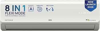 IFB 1 Ton 3 Star 2026 AI Powered Inverter Split Air Conditioner with Hybrid Mode, 8-in-1 Flexi Mode, Heavy Duty Compressor, Long Air Throw, Self Clean, Dual Gold Fins, 100% Copper Tubes, CI133SL11RGM3