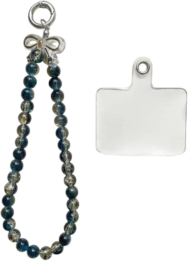 Crystal Beaded Phone Charm Strap for Women & Girls | Stylish Mobile Hanging Wrist Strap | Decorative Cell Phone Case Accessory | Cute Keychain Charm