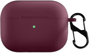 LIRAMARK Silicone Soft Case Cover with Buckle for Airpods Pro 2 Case (2023/2022), AirPods Pro 2nd Generation Cover (Wine)