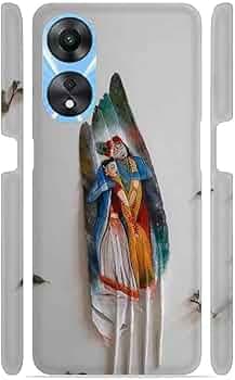 Radha Krishna on Pigeon Feathers | Designer Printed Hard Back Cover for Oppo A78 5G Premium, Attractive, and Uniquely Crafted Smartphone Case