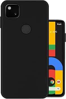 HELLO ZONE Rubber Exclusive Matte Finish Soft Back Case Cover for Google Pixel 4A - Black